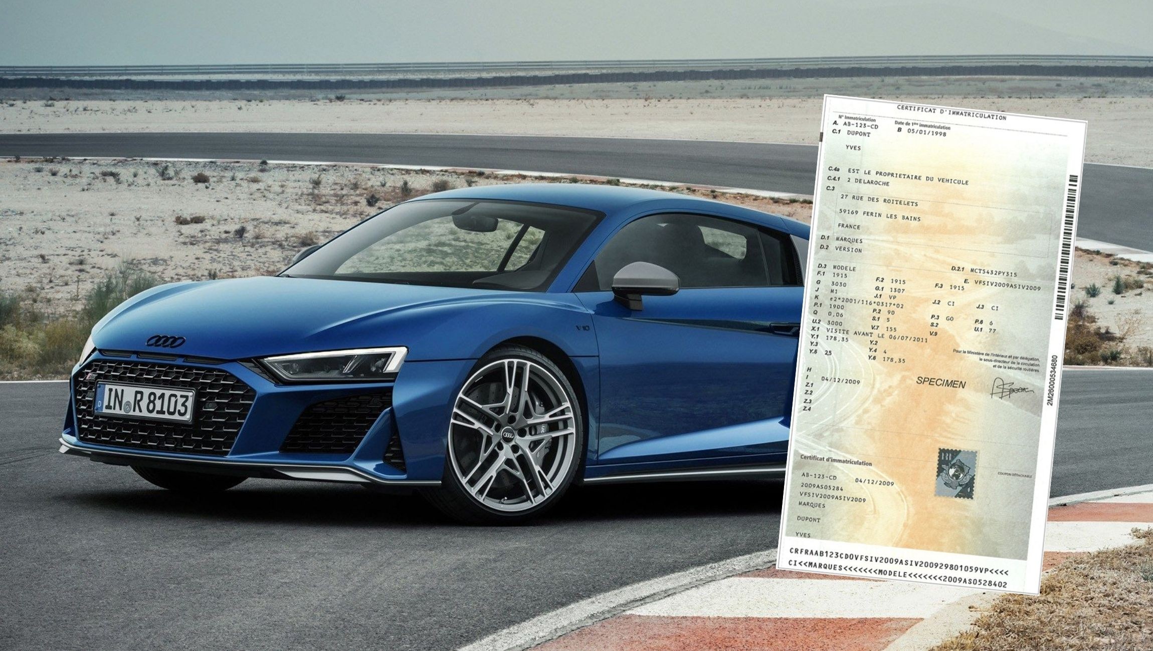 Carte grise Audi R8