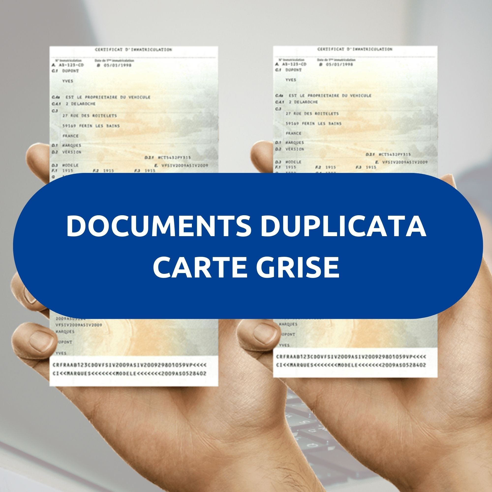 Document vol carte grise demande duplicata