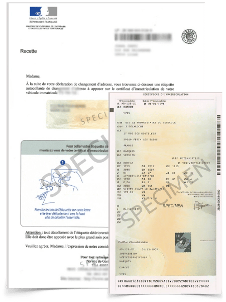 Changer l'adresse d'une carte grise