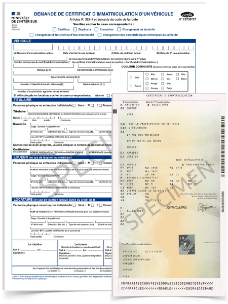 Corriger une carte grise